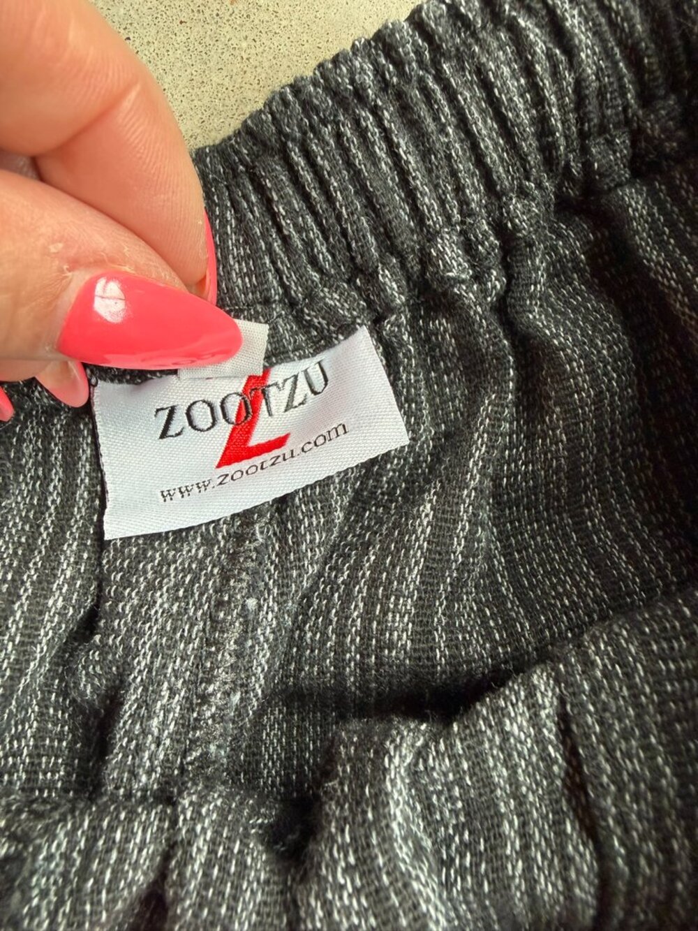 Zootzu Cotton Balloon Bloomer Pants Gray Stripe Tie Hem Lagenlook Boho M - Picture 6 of 7